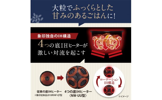象印 圧力IH炊飯ジャー ( 炊飯器 ) 「 炎舞炊き 」( 4合炊き )NWUU07