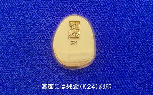 置物】純金製（K24） 甲州金 レプリカ 武田氏時代の貨幣 『露一両金