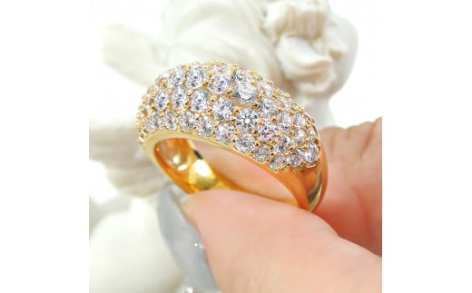 160-9-1 指輪 K18YG イエローゴールド ダイヤモンド 計2.0ct パヴェ