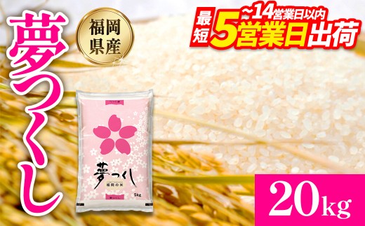 数量限定】夢つくし(精米) 福岡県産ブランド米 20kg (品番:3X13