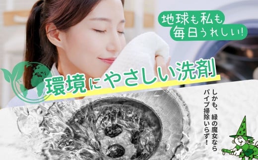 ＜3ヵ月毎定期便＞環境配慮型洗剤緑の魔女ランドリー5L×3セット 全4回 | 茨城県 龍ケ崎市 洗剤 パイプクリーナー 詰まり 臭い 排水溝 環境配慮 洗濯槽 手肌 優しい 汚れ 蛍光増白剤 漂白剤 不使用 赤ちゃん 安心 お中元 お歳暮 ギフト 洗濯 液体 4003958