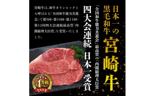 KU442 宮崎牛赤身ウデ肉400gと肩ロース300ｇの焼肉食べ比べセット（合計700g）