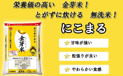 BG無洗米・金芽米にこまる 2kg 計量カップ付き【新米 令和6年産　お試し 時短 健康  少量 】