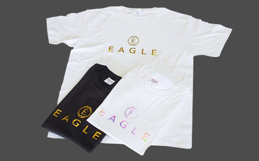 EAGLE Original T-shirt ホワイト×オーロラ Mサイズ 『Lounge EAGLE』 山形県 南陽市 [1767-2]