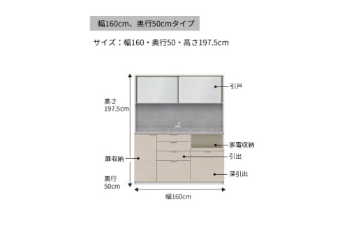 キッチンボードRU-1600R [No.1021] ／ 家具 インテリア ハイカウンタータイプ 食器棚 岐阜県