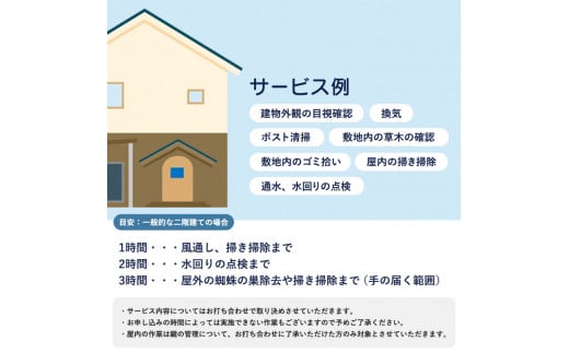 空き家 管理代行（2時間）【 空き家 管理サービス 空き家管理 見守り 点検 ふるさと 実家 代行 便利屋 地域密着 綾部 京都 】