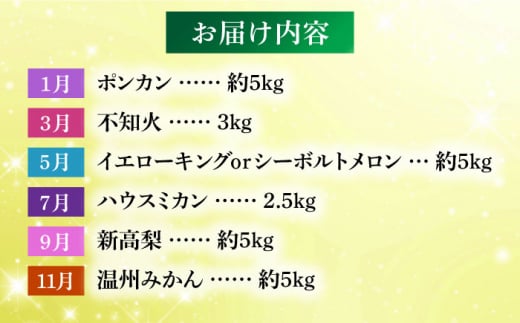 【全6回定期便】【奇数月のみお届け】果物屋が選ぶ 長崎のフルーツ定期便 長崎県/贅沢宝庫 [42ACAF018]