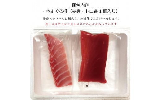 プレミア和歌山認証品 本マグロ（養殖）トロ＆赤身セット　1.35kg