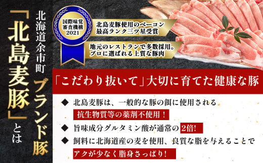 【農場直送】真空パック　北海道産　北島ワインポーク　しゃぶしゃぶ用ウデ　4kg【小分け】