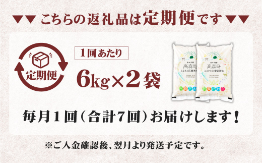 【1ヶ月毎7回定期便】阿蘇だわら 12kg（6kg×2袋）