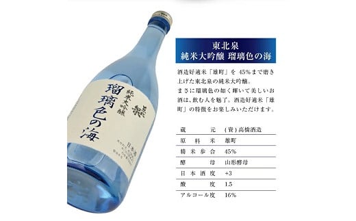 707　東北泉　純米大吟醸　瑠璃色の海　720ml　1本