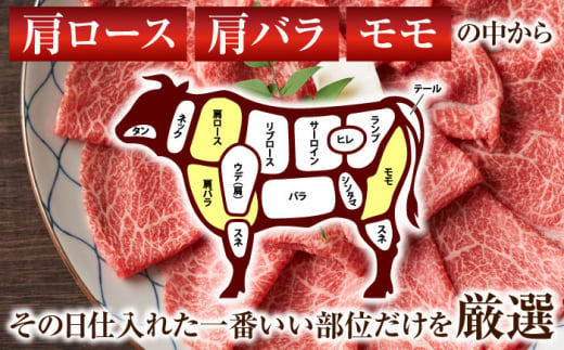 【全6回定期便】【A4～A5】長崎和牛しゃぶしゃぶすき焼き用（肩ロース肉・肩バラ・モモ肉）1kg(500g×2p)【株式会社 MEAT PLUS】 [QBS064]