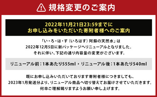 【定期便6回】い・ろ・は・す（いろはす）阿蘇の天然水 555ml 計48本×6回