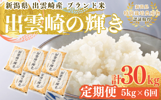 【令和６年産新米・新潟県出雲崎産コシヒカリ・６か月定期配送】ブランド米「出雲崎の輝き」５㎏を６か月連続でお届けします