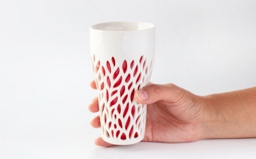 【美濃焼】ミナモノモアレ タンブラー 赤【TOKI MINOYAKIチャレンジショップ／ツチノネ工房】食器 コップ タンブラー [MEE007]