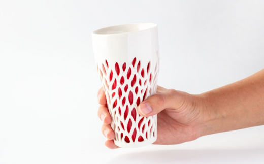 【美濃焼】ミナモノモアレ タンブラー 赤【TOKI MINOYAKIチャレンジショップ／ツチノネ工房】食器 コップ タンブラー [MEE007]