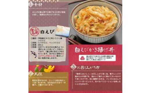 富山産白えび入りかき揚げ＜かき揚げ丼の具10食セット＞【1491463】