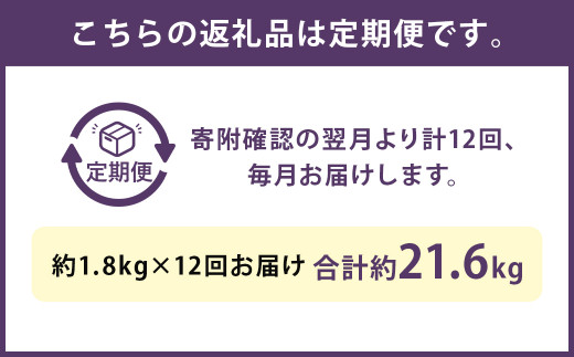 【12ヶ月定期便】くまもと黒毛和牛サーロインステーキブロック 約1.8kg 計約21.6kg