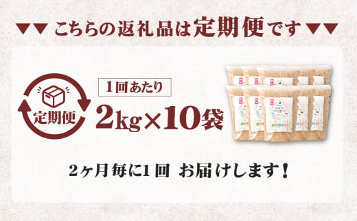 【隔月4回定期便】阿蘇だわら (玄米) 20kg (2kg×10袋)