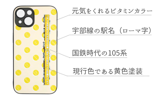 【iPhone 12】JR 宇部線 国鉄時代 車両デザイン iPhone ソフト ケース 黄色【iPhone スマホ ケース カバー デザイン ソフト JR 電車 国鉄 宇部線 山口県 宇部市】