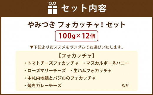 やみつき フォカッチャ！（Big） 100g×12個 おまかせ セット