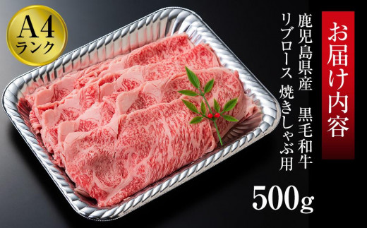 ＜A4ランク＞鹿児島県産黒毛和牛リブロース焼きしゃぶ用(500g)【牛肉 黒毛和牛 和牛 牛 肉 リブ リブロース ロース しゃぶしゃぶ おかず 冷凍 国産 九州産 鹿児島県産 人気 食品 お祝い ギフト おすすめ 鹿児島県 種子島 中種子町 ふるさと納税 送料無料 BH03】