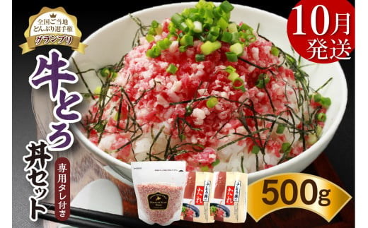 【10月発送】発送月が選べる！受賞歴多数！人気の牛とろ丼セット 500g 専用タレ付き_S006-0022