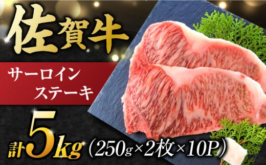 【年内配送 12月5日まで受付】【不揃い訳あり】佐賀牛 サーロインステーキ 5kg （ 250g 2枚入り×10パック） 吉野ヶ里町 [FDB012]