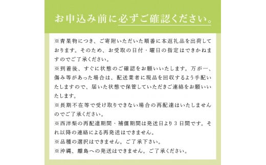 【2024年先行予約】八ヶ岳高原の西洋梨　2kg