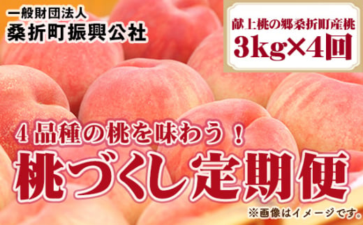 No.221 桃づくし定期便【献上桃の郷桑折町産桃3kg×4回】4品種の桃を味わう！ ／ もも モモ 果肉 甘み 旬 福島県 特産品