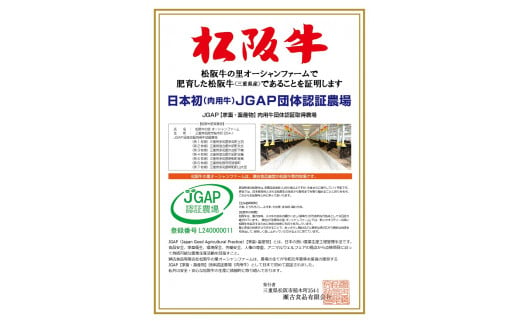 SS01　松阪牛焼肉（ロース）　500ｇ／（冷凍）瀬古食品　JGAP認定　松阪肉　名産　お取り寄せグルメ　三重県　大台町