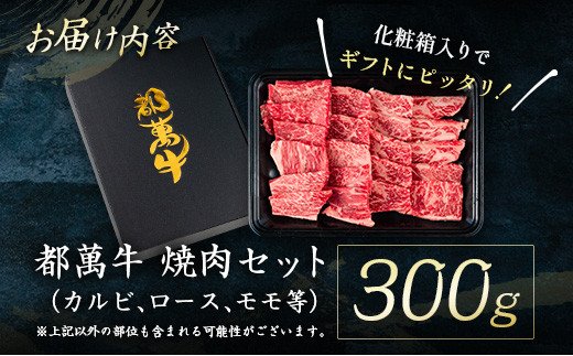 赤身主体の黒毛和牛＜都萬牛＞焼肉セット 300g【B575】