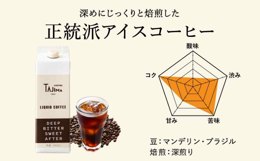 リキッドコーヒー 無糖 1L×4本 / 保存料不使用 無添加 アイスコーヒー 珈琲 老舗 喫茶店の味 コーヒー ギフト セット ラテベース カフェオレ 但馬東洋珈琲【TAJIMA COFFEE 】