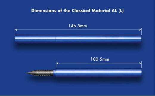 [№5308-7053]0127筆記具　金属つけペン ペン軸 クラシカルマテリアルAL-L（ロングサイズ）ペン先0.8mm付き（ピンク）