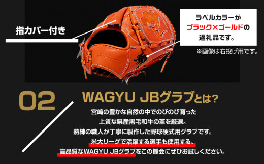 宮崎県産牛革使用 WAGYU JB 硬式用 グラブ 投手用 JB-001Y(オレンジ/左投げ用)_M147-005_01