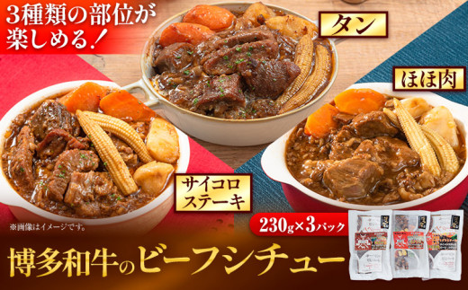 博多和牛 の ビーフシチュー 230g × 3種類 ( サイコロステーキ タン ほほ肉 ) 清柳食産《30日以内に出荷予定(土日祝除く)》九州産 牛 肉 牛肉 和牛 シチュー