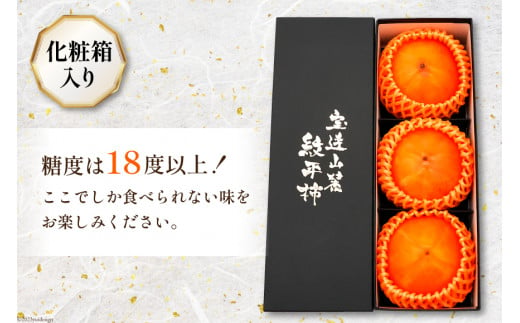 【先行予約】糖度18度以上 宝達山麓 紋平柿 3個 計540g以上 [宝正果 石川県 宝達志水町 38600768] フルーツ 果物 くだもの 柿 かき カキ もんぺいがき 特産品 希少 石川県産