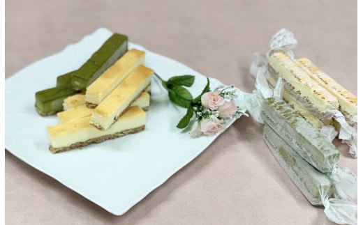 お菓子 ケーキ チーズケーキ スティック セット 2種 ( プレーン5本 & 抹茶5本 ) 立田屋