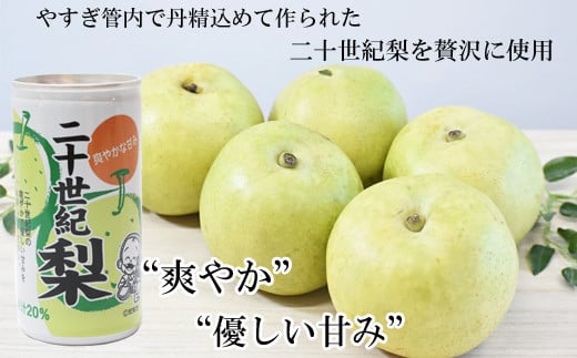 梨ドリンク 190g×30缶【 ナシ 梨 二十世紀梨 20世紀 果汁 20% 果汁入り飲料 缶 さっぱり 爽やか 飲みやすい 大容量 おすそ分け 】