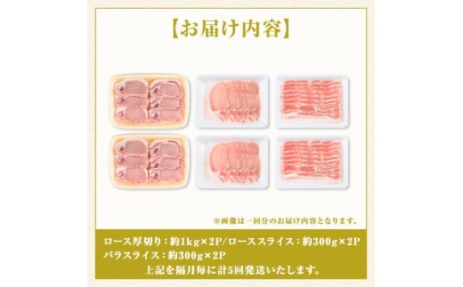 E05041 ＜定期便・計5回(隔月)＞ 鹿児島県産豚厚切りステーキ&amp;しゃぶしゃぶ三昧セット(総量約16kg) 肝付町 特産品 鹿児島 豚肉 豚バラ ロース 厚切り ステーキ とんかつ しゃぶしゃぶ【大将食品】