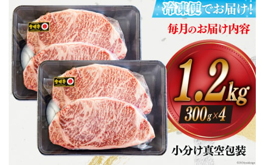 3回 定期便 宮崎牛 特上 ロース ステーキ 300g×4枚×3回 合計3.6kg 真空包装 [アグリ産業匠泰 宮崎県 美郷町 31be0034] 小分け A4等級以上 牛肉 黒毛和牛 焼肉 BBQ バーベキュー キャンプ サシ 霜降り 贅沢 とろける 柔らかい やわらかい ジューシー ステーキ丼