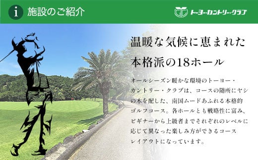 トーヨーカントリークラブ・ゴルフ場プレー券【平日券】ゴルフ ごるふ GOLF ゴルフ場 利用券 ゴルフ場利用券 ゴルフ場プレー券 ゴルフプレー券 プレー券 ゴルフプレー コース利用券 千葉県 長南町 送料無料 CNR016