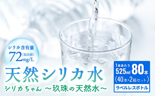 天然 シリカ 水 525ml × 40本 × 2箱 ＜シリカちゃん〜玖珠の天然