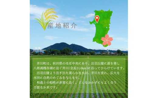 【令和６年産先行受付】【定期便】精米５ｋｇ×７ヶ月　秋田県井川町産あきたこまち