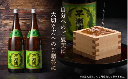 本醸造 1800ml × 2本 セット(のし無し)【日本酒 地酒 福井 美浜 早瀬 フルーティ 男酒 硬水 ミネラル 希少 ご褒美 家飲み】[m16-a016]