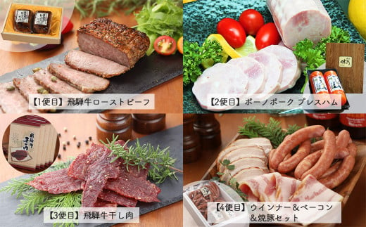 【毎月定期便 12回】飛騨味職人「おさだ食品 定期便」牛肉 飛騨牛 贈答 ギフト  毎月配送 ハム ビーフジャーキー ウインナー ベーコン ローストビーフ