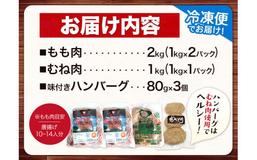 【あべどり】もも＆むね＆ハンバーグセット 株式会社阿部繁孝商店《30日以内に出荷予定(土日祝除く)》 岩手県 九戸村 鶏肉 チキン あべはんグループ もも肉 むね肉 ハンバーグ セット