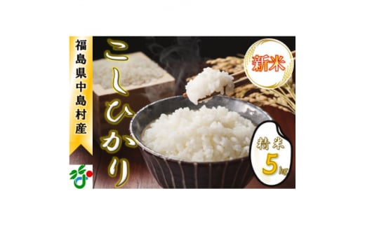 ＜令和6年産新米/先行予約＞中島村産『コシヒカリ』(精米) 5kg【1542497】