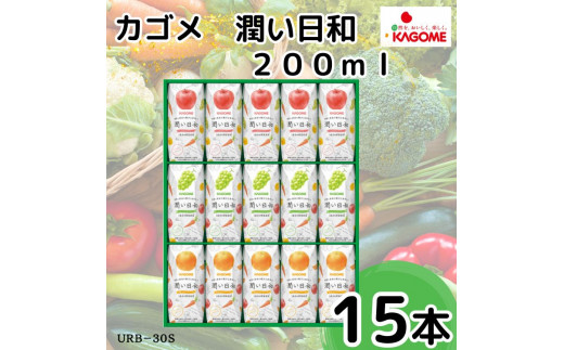 《ギフト包装対応》カゴメ 潤い日和 200ml 15本入り (シャインマスカットミックス･ふじミックス･清見オレンジミックス 各5本) | 茨城県 常陸太田市 野菜ジュース シャインマスカット オレンジ りんご 野菜 14種類 ビタミンC ギフト 父の日 お中元