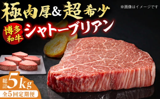 博多和牛シャトーブリアン計5kg。定期便 ステーキ 牛肉